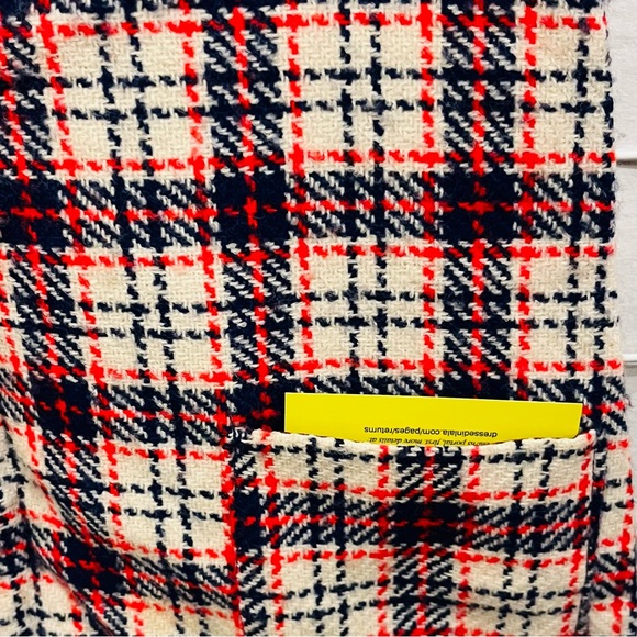 60’s Twiggy Mini 2 piece Plaid Top and Skirt Set. Top is fully lined. Homemade - Picture 6 of 8